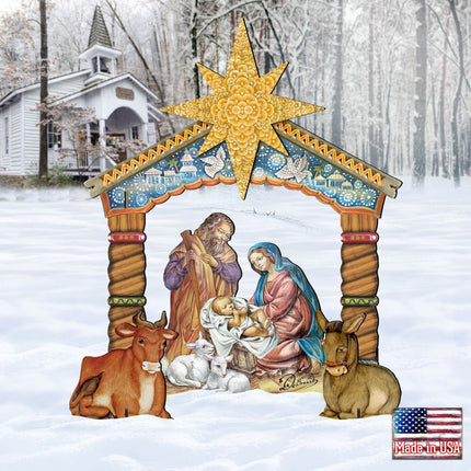 Nativity Holy Family Outdoor Yard Sign by G. DeBrekht - Nativity Holiday Décor - FS8114030-1