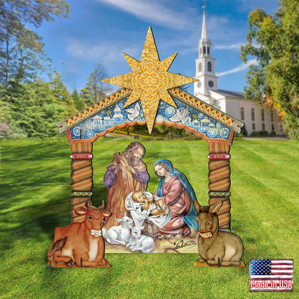 Nativity Holy Family Outdoor Yard Sign by G. DeBrekht - Nativity Holiday Décor - FS8114030-3