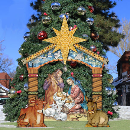 Nativity Holy Family Outdoor Yard Sign by G. DeBrekht - Nativity Holiday Décor - FS8114030-4