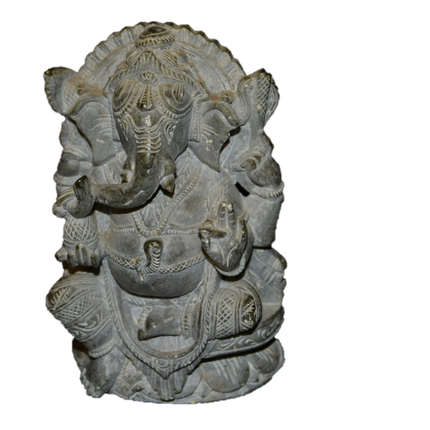 Handcrafted Sculpture Soapstone Elephant Head God Ganesha - Small-3