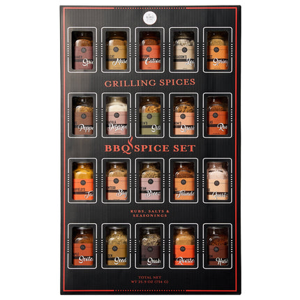 Large Gourmet Smokehouse BBQ Spice Rub Set Grilling Gift Set, 1.25oz Each- Spice Set & Seasonings - Father Gift Dad Gifts - Barbecue Cookout - Flavors Includes Smoky Chipotle, Dry Rub, Pack of 20-0
