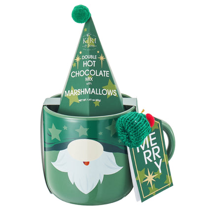 Mug With Hot Cocoa Mix & Marshmallows - Delicious Double Hot Chocolate Mix Filled with Marshmallow - Kids Fun Gift Holiday Santa Elves Christmas, Ceramic Childrens Eggnog Festive Gifts, Green Elf Mug-1