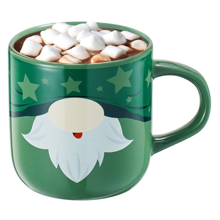 Mug With Hot Cocoa Mix & Marshmallows - Delicious Double Hot Chocolate Mix Filled with Marshmallow - Kids Fun Gift Holiday Santa Elves Christmas, Ceramic Childrens Eggnog Festive Gifts, Green Elf Mug-3