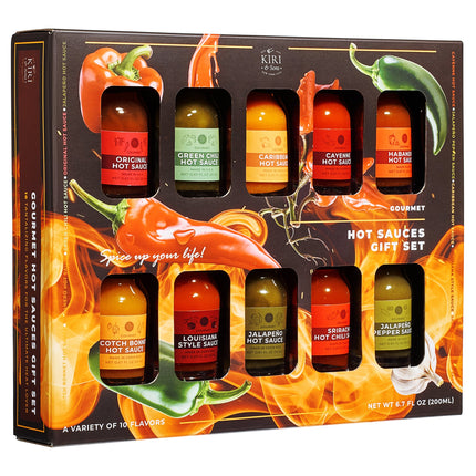 Gourmet Hot Sauce Sampler Gift Set of 10, Flavors Include Habanero, Scotch Bonnet, Jalapeno, Sriracha, Louisiana Style, Cayenne, Red & Green Chili and More, Variety Pack Gifts-4