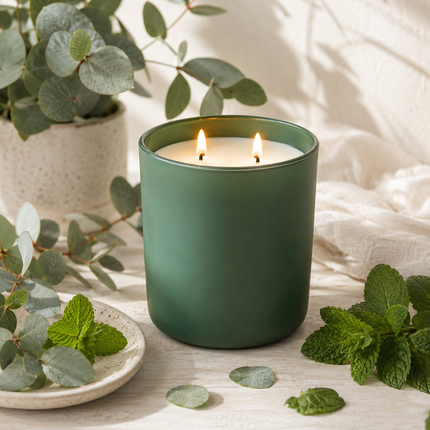 Fresh Soy Wax Candle Scents of Eucalyptus Mint-0