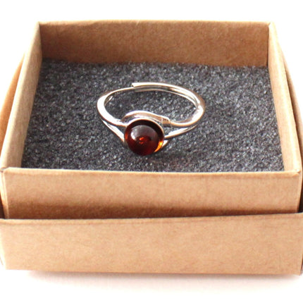 RRP-3S Silver Ring With Cognac Amber-1