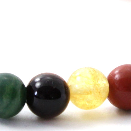Amber Cognac Chakra Stretch Bracelet With Gems-1