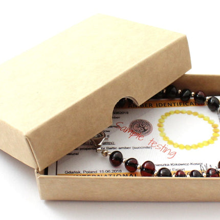 BAAP-SS4 Amber Cherry Anklet for Women Made With Silver-1