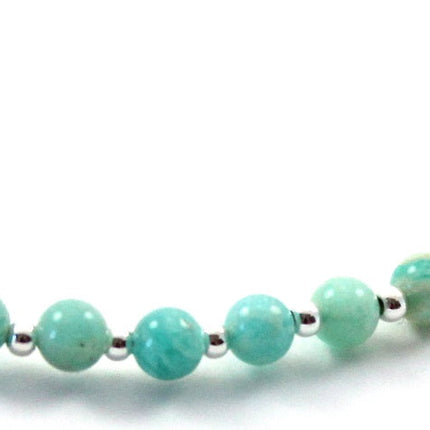Amazonite Minimalist Green Anklet With Silver-3