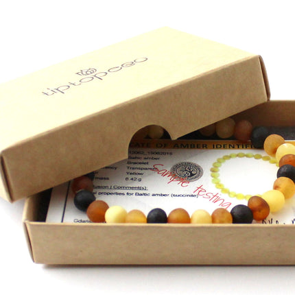 Amber Raw Mix Stretch Bracelet for Men Women-1
