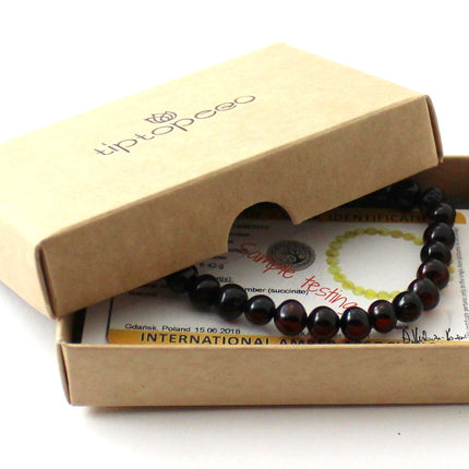 Amber Polished Cherry Stretch Bracelet for Women-1