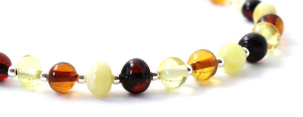 Baltic Amber Multicolor Anklet Made With Silver-3