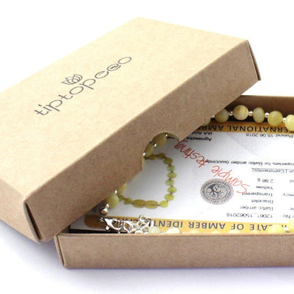 Amber Milky Anklet Made With Sterling Silver-1
