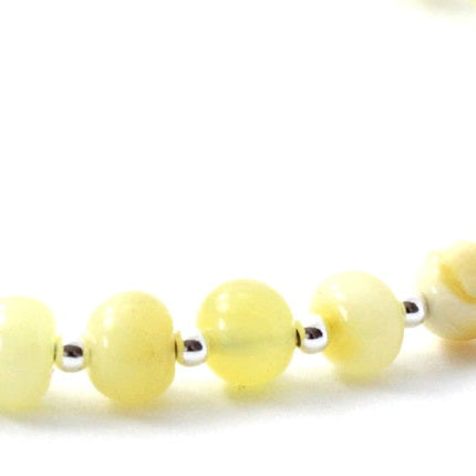 Amber Milky Anklet Made With Sterling Silver-3