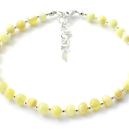 Amber Milky Anklet Made With Sterling Silver-0