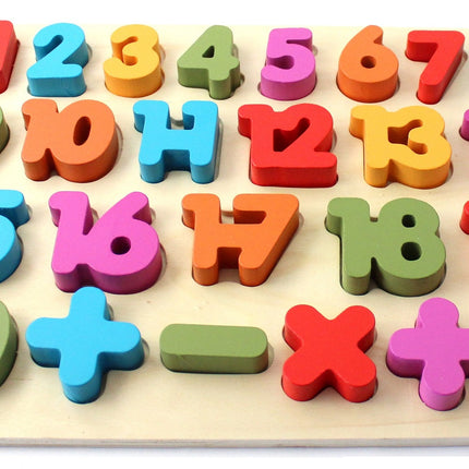Wooden Colorful Puzzle for Learning Numbers-0