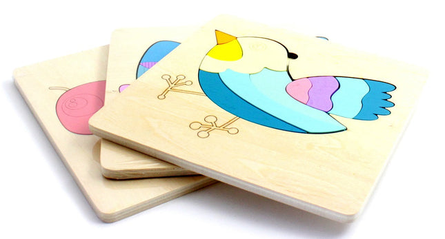 3 Pieces Animal Wooden Puzzles for Kids-0