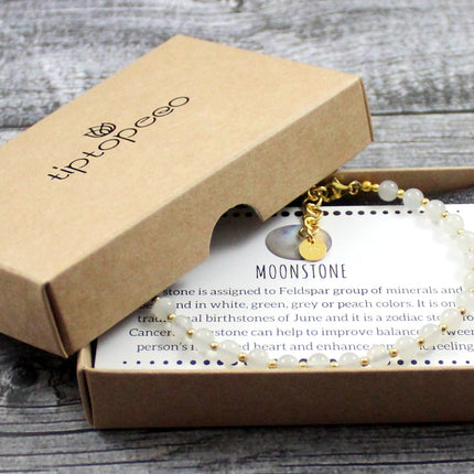 Moonstone Minimalist White Anklet With Silver-1