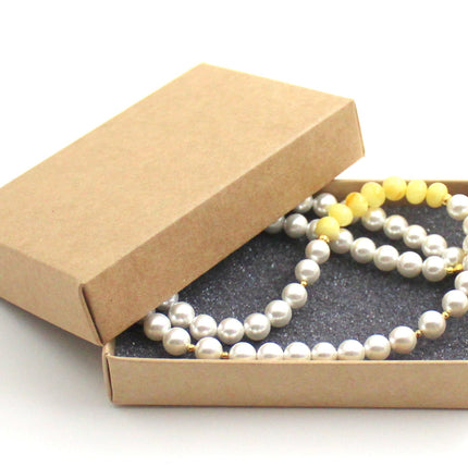 Amber Butter Milky Necklace With Silver and Shell Pearls-1