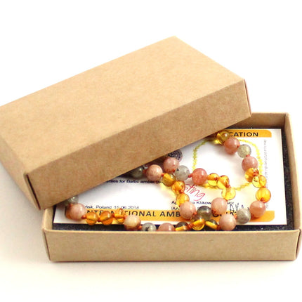 Baltic Amber and Sunstone Necklaces-1