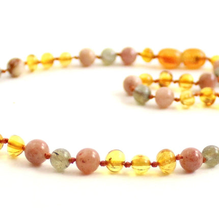 Baltic Amber and Sunstone Necklaces-2