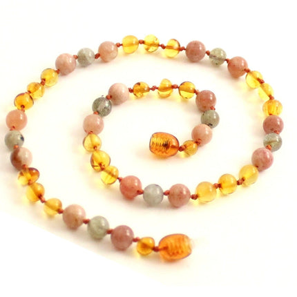 Baltic Amber and Sunstone Necklaces-0