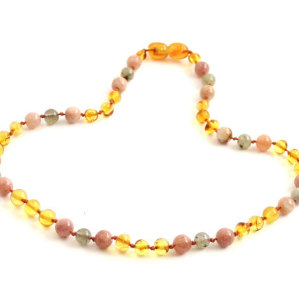 Baltic Amber and Sunstone Necklaces-3