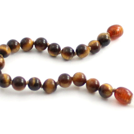 Tiger Eye Gemstone Knotted Brown Anklet Bracelet-2