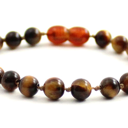 Tiger Eye Gemstone Knotted Brown Anklet Bracelet-4