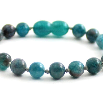 Apatite Gemstone Knotted Blue Anklet Bracelet-4