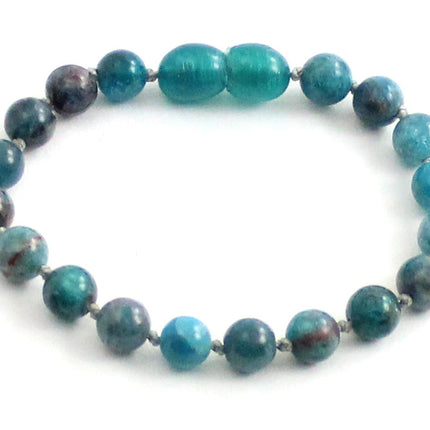 Apatite Gemstone Knotted Blue Anklet Bracelet-0