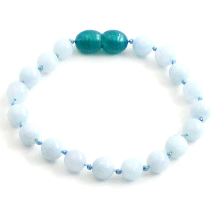 Aquamarine Gemstone Knotted Blue Anklet Bracelet-0