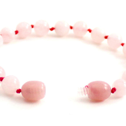 Rose Quartz Gemstone Knotted Pink Anklet Bracelet-3