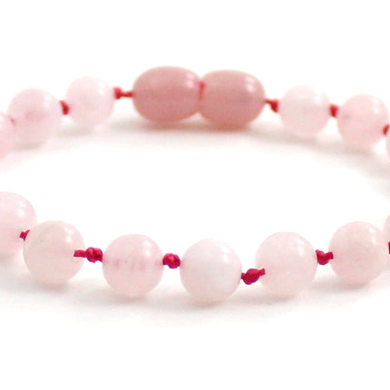 Rose Quartz Gemstone Knotted Pink Anklet Bracelet-4
