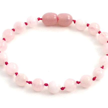 Rose Quartz Gemstone Knotted Pink Anklet Bracelet-0
