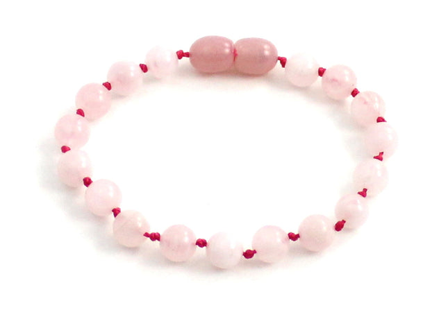 Rose Quartz Gemstone Knotted Pink Anklet Bracelet-0