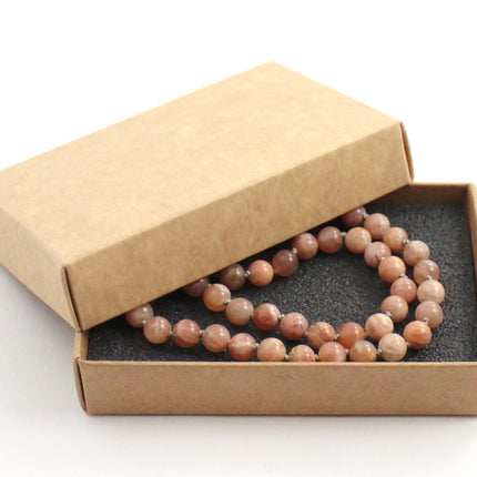 Sunstone Gemstone Knotted Pink Necklace-1