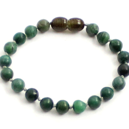 African Jade Gemstone Knotted Green Anklet Bracelet-0
