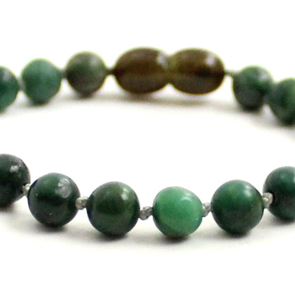 African Jade Gemstone Knotted Green Anklet Bracelet-4