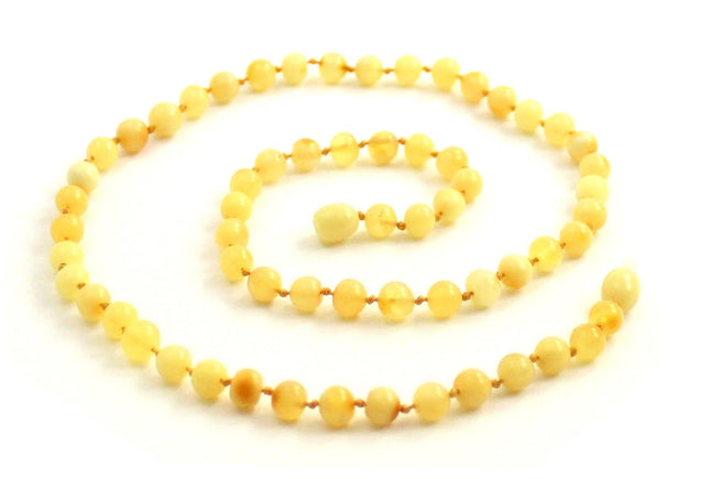 Natural Amber Polished Milky Adult Necklace-0