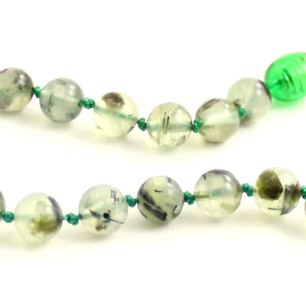 Prehnite Gemstone Knotted Light Green Anklet Bracelet-2