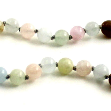 Morganite Gemstone Knotted Multicolor Anklet Bracelet-2
