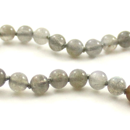 Labradorite Gemstone Knotted Gray Anklet Bracelet-2