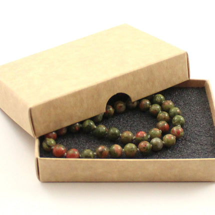 Unakite Gemstone Knotted Green Necklace-1