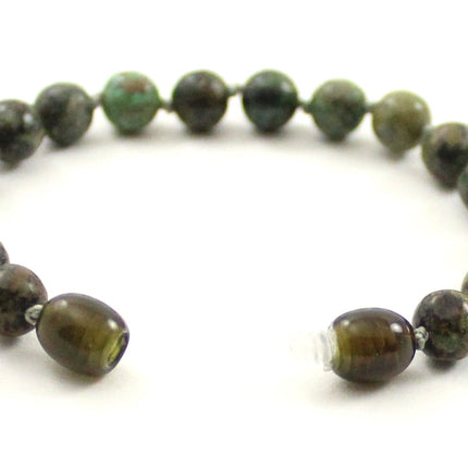 African Turquoise Gemstone Knotted Green Bracelet Anklet-3