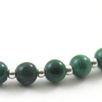 Malachite Minimalist Green Anklet With Silver-3