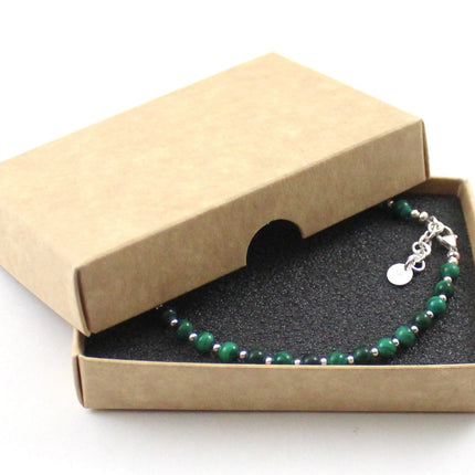 Malachite Minimalist Green Anklet With Silver-1