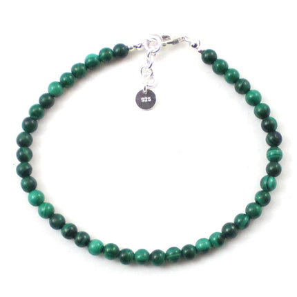 Malachite Minimalist Green Anklet With Silver-5