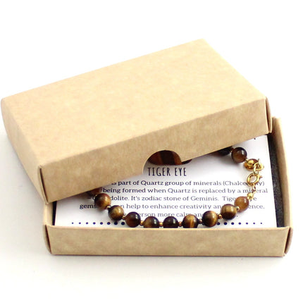 Tiger Eye Brown Bracelet With Silver Beads-1