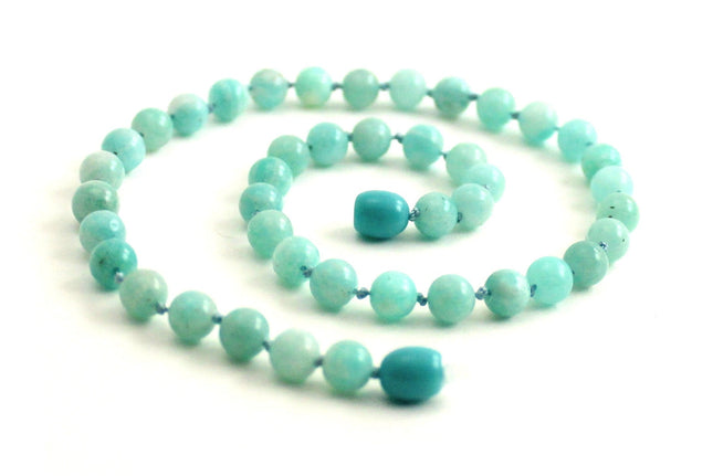 Amazonite Gemstone Green Knotted Necklace-0